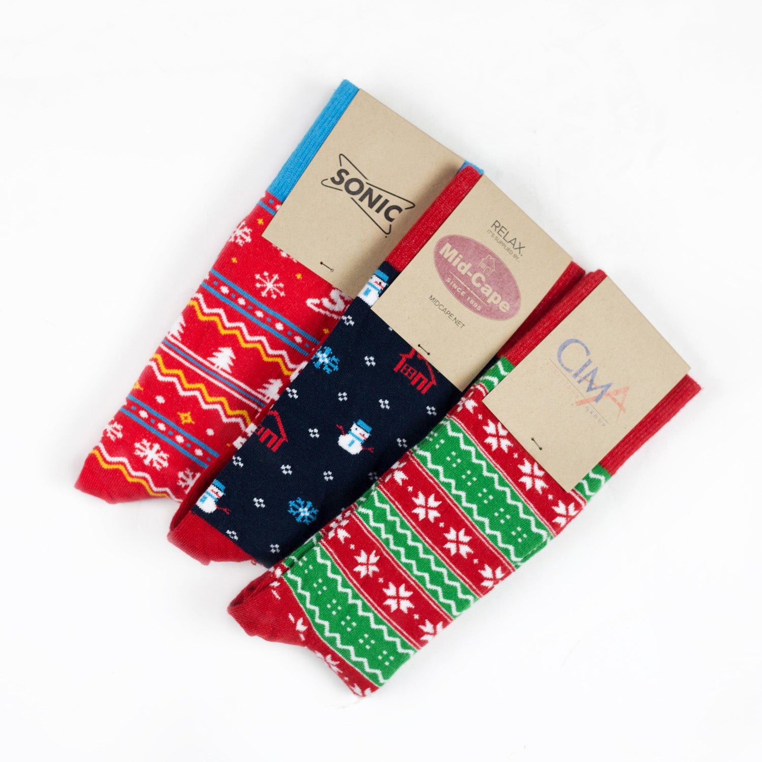 Custom Cotton Ugly Sweater Socks USA Made Eco Promotional Products